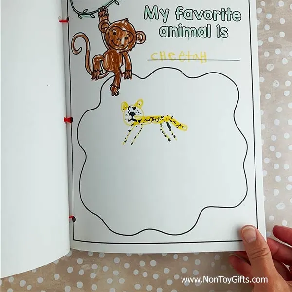 All about me printable book for kids - favorite animal page