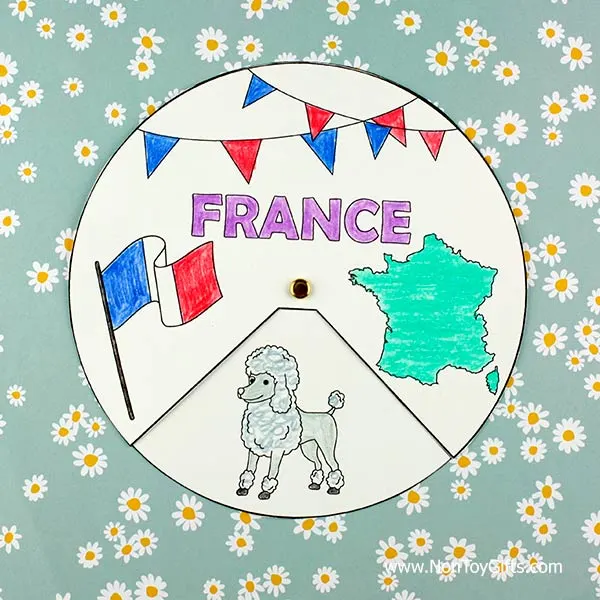 France spinner craft printable : French poodle
