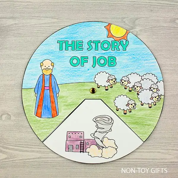 The story of Job spinner craft printable for Sunday School