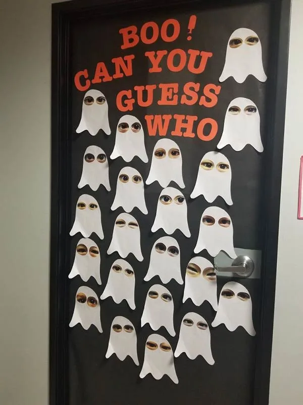 Boo! Can You Guess Who? Halloween door decoration