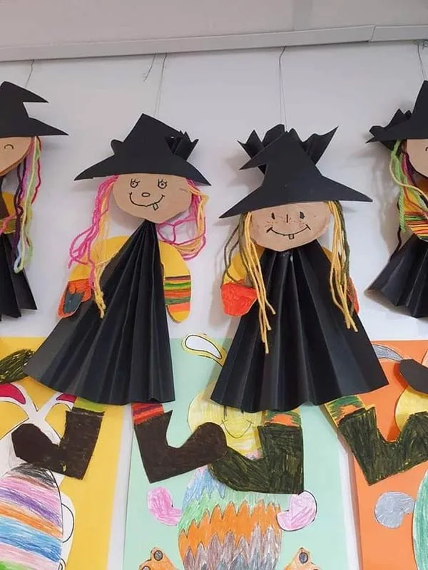 folded paper witch craft for the classroom