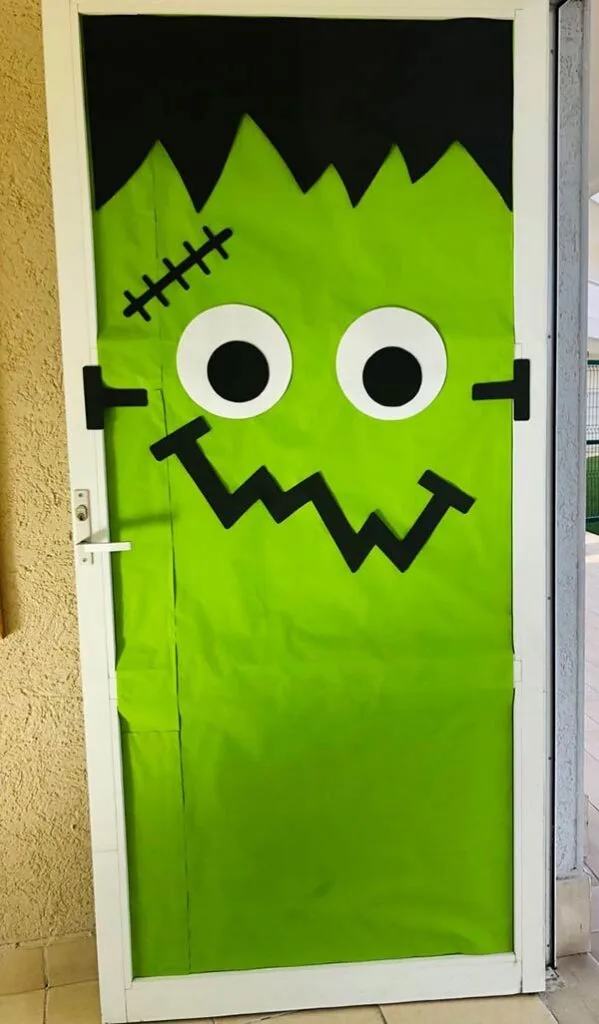 Frankenstein classroom door decoration for October
