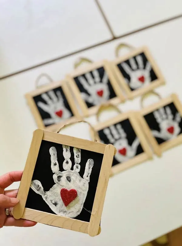 handprint heart keepsake