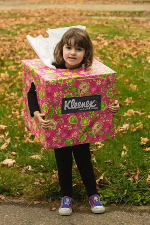 DIY Kleenex box Halloween costume