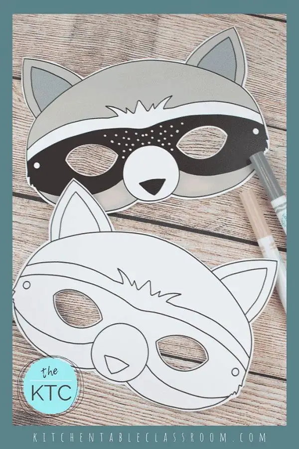 Raccoon paper mask printable