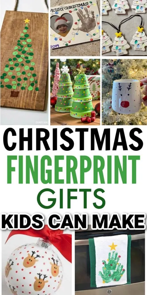 Classroom or daycare crafts to be turned into fingerprint Christmas gifts from kids