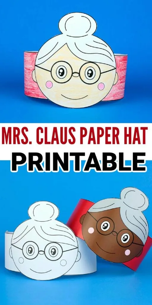 Mrs. Claus Paper Hat Craft for Kids