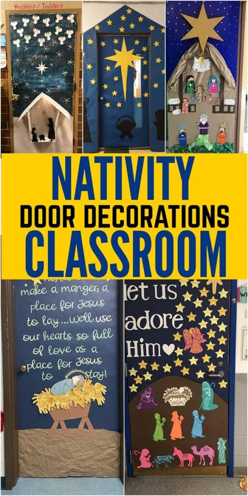 Nativity classroom door decoration for Christian daycare or Sunday School