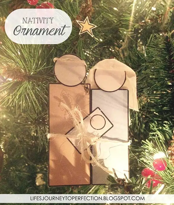 Paper nativity ornament
