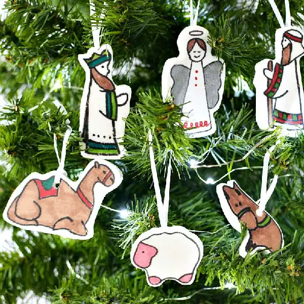 Cookie cutter nativity set ornaments