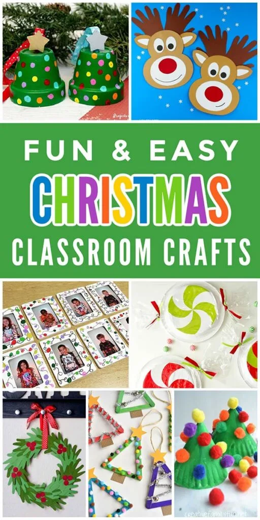 Fun and easy low-prep Christmas classroom crafts for preschoolers and elementary school kids