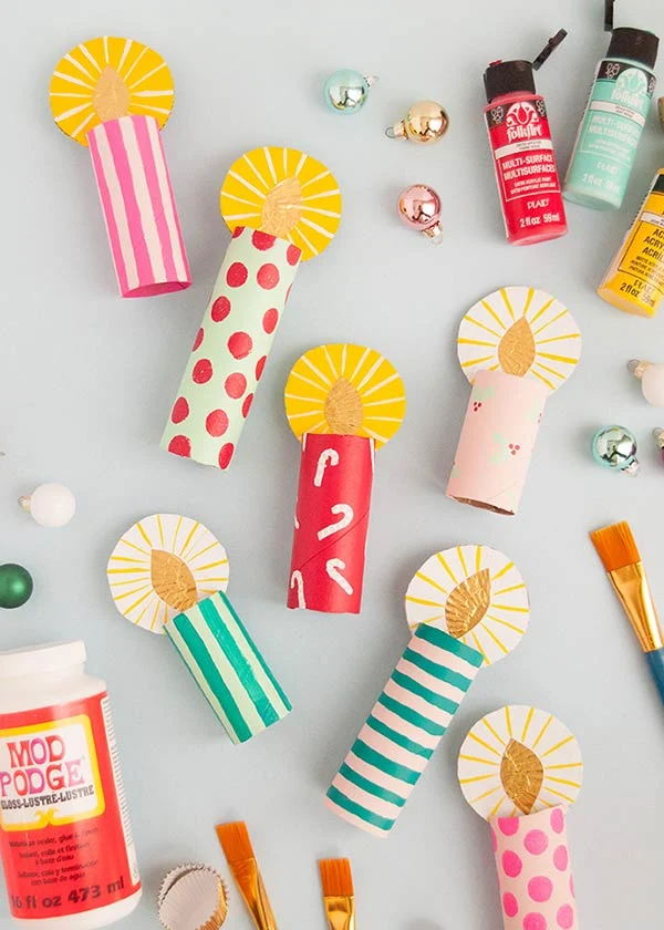 Recycled Christmas candle craft