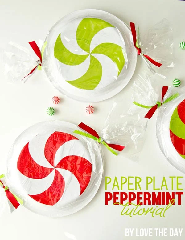 Paper plate peppermint craft