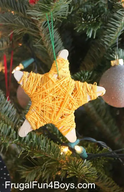 Craft stick star ornament