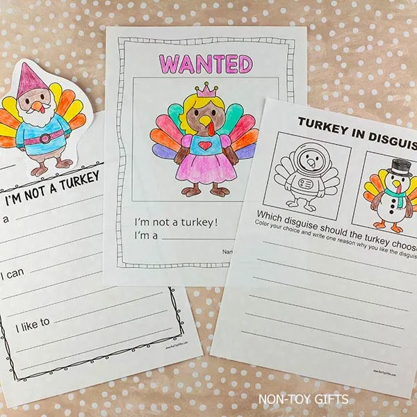 Turkey in disguise printable activities for kindergarten