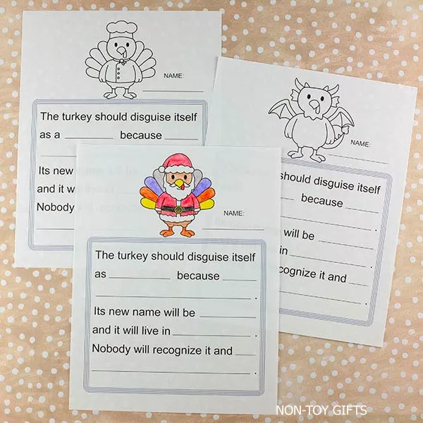 disguise a turkey fill in the blanks printable