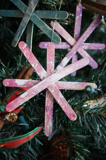 Craft stick snowflake ornaments