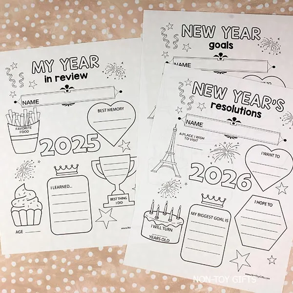 New Year 2026 Printables for teachers including January worksheets and crafts