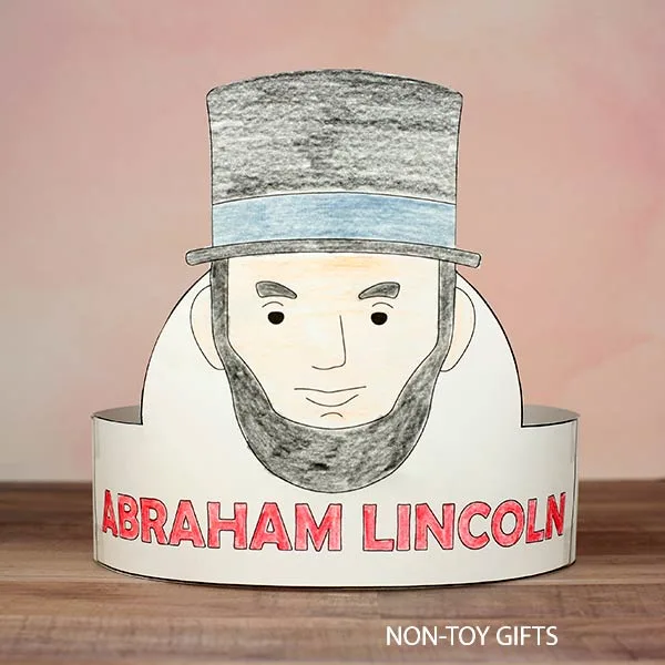 Abraham Lincoln paper hat craft for homeschool and classroom use