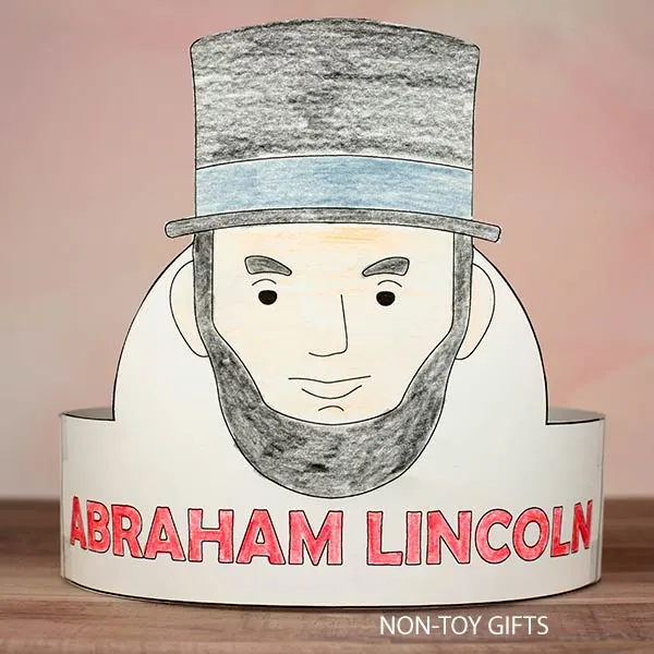 Printable Abraham Lincoln hat craft for elementary U.S. history lessons