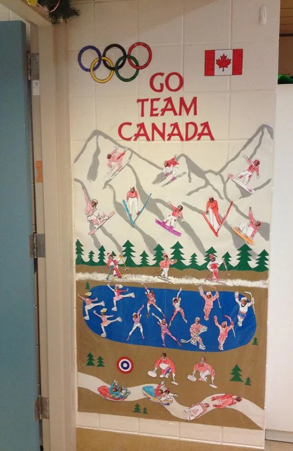 go team Canada Olympic classroom door decor