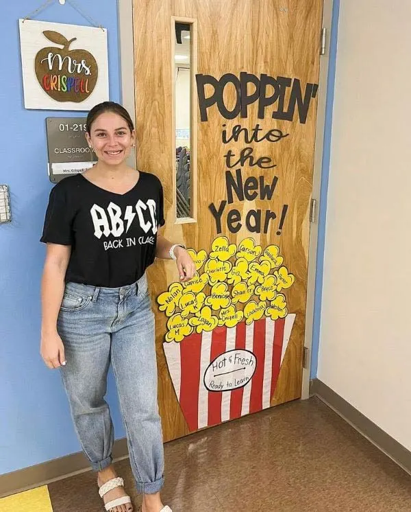 Popping into the New year teacher created door