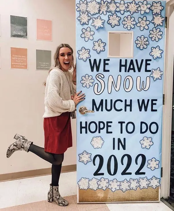 We have snow much we hope to do in 2026 classroom door decoration