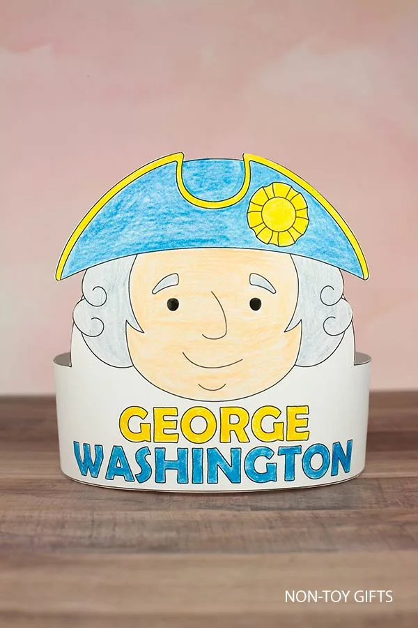 George Washington paper hat craft printable for classroom