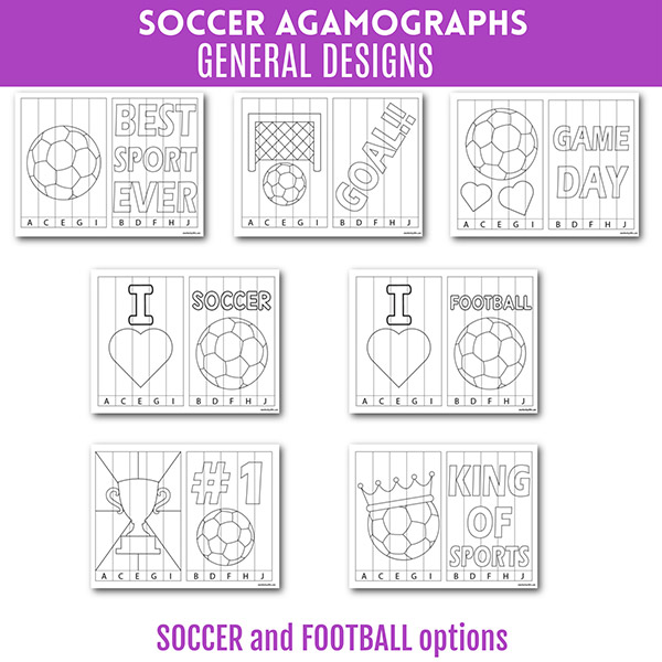 soccer agamographs printable craft for grade 3