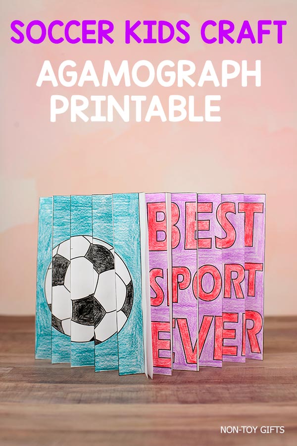 Soccer agamograph craft for kids flip art activity with coloring cutting and folding easy printable project