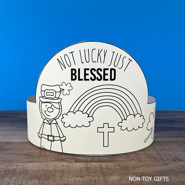 Christian St Patrick’s Day printable paper crown craft for elementary classroom or Catholic school