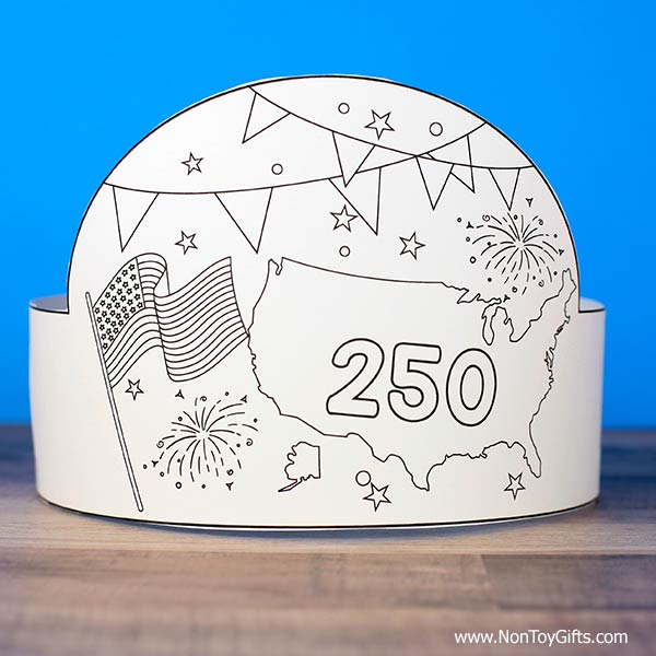 patriotic headband craft printable kids USA 250 celebration classroom activity