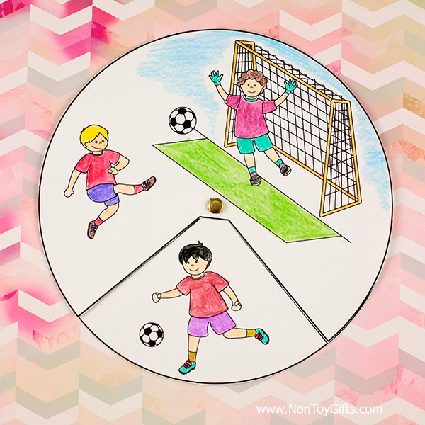 Soccer spinner craft printable preschool