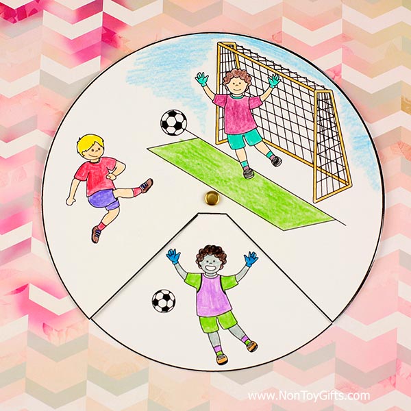 Coloring soccer spinner craft printable preschool