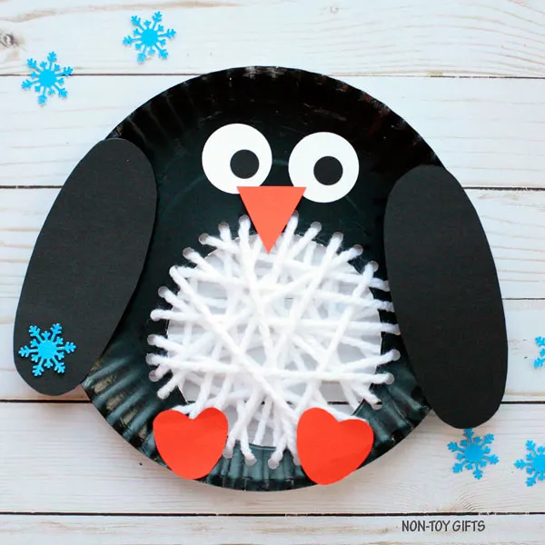 Paper plate penguin craft for kids